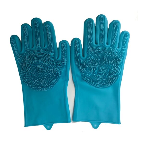 1Pair Silicone Cleaning Gloves Kitchen  Silicone Dish Washing Glove for Household Scrubber Rubber Kitchen Clean Tool - Image 7