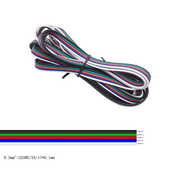 2/3/4/5/6Pin Led Strip Wire 22AWG 10m/20m/50m/100m Electrical Wire Red Black Cable For WS2812B WS2811 SK6812 5050 2835 5730 - Image 6