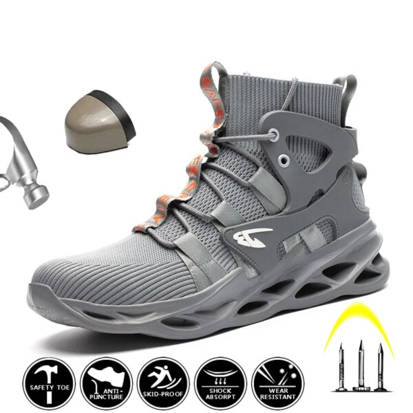 2022 New Hot Safety Shoes Static-Free Anti-Fatigue Winter Boots Work Industrial Shoe Steel Toe Kevlar For Men Shoes Sneakers - Image 27