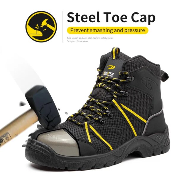 2022 New Hot Safety Shoes Static-Free Anti-Fatigue Winter Boots Work Industrial Shoe Steel Toe Kevlar For Men Shoes Sneakers - Image 4