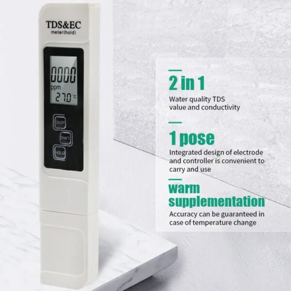 3 IN 1 TDS Water Quality Test Pen EC Meter Conductivity Tester C/F Tap Drinking TDS Water Test tds Pen ec Pen - Image 4