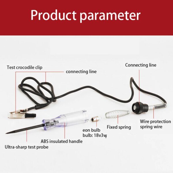 6V 12V 24V Portable Car Automotive Electric Digital Display Circuit Tester Truck Circuit Probe Test Pen Automotive Tester - Image 4