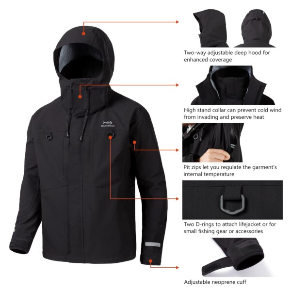 Bassdash Valor Waterproof Fishing Jackets for Men Women Breathable Windproof Outdoor Hiking Biking Travelling Daily Raincoat - Image 4