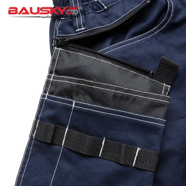 Bauskydd Mens carperner 100% cotton durable multi pockets work trousers with eva  knee pads work pant workwear  free shipping - Image 4