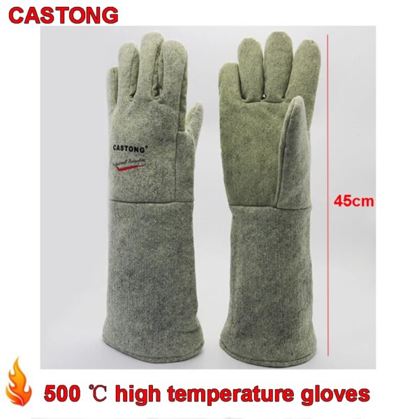 CASTONG 500 degree High temperature gloves 45cm High temperature protection fire gloves oven Baking Anti-scald safety glove - Image 4