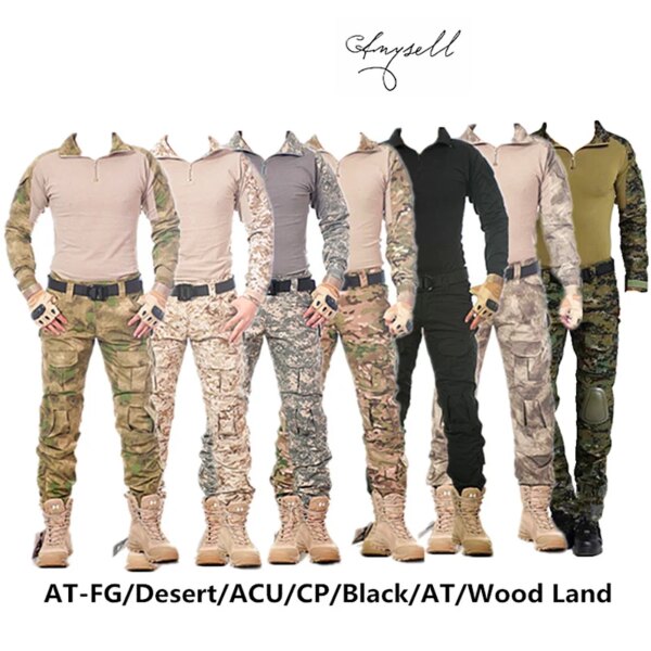 Camouflage tactical military clothing paintball army cargo pants combat trousers multicam militar tactical pants with knee pads - Image 5