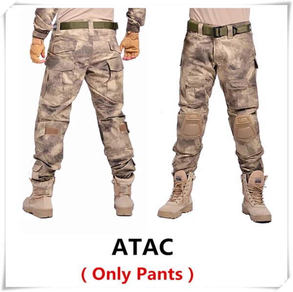 Camouflage tactical military clothing paintball army cargo pants combat trousers multicam militar tactical pants with knee pads - Image 7