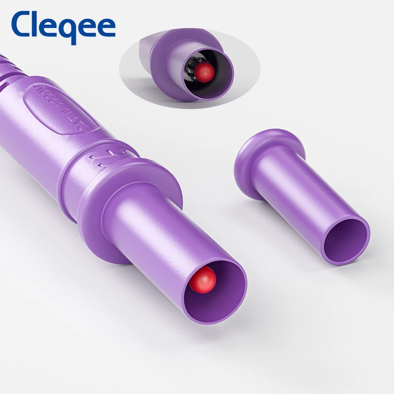 Cleqee BNC Q9 Male To Dual 4mm Stackable Shrouded Banana Plug Test Lead Probe - 120cm