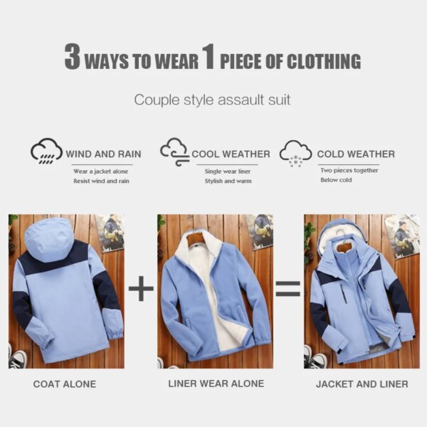 Custom Logo jacket Men winter Windproof Waterproof Jacket  Custom Sweet Couple coat Unisex Outdoor Jackets - Image 2