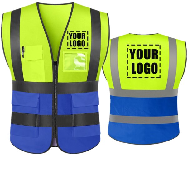 Custom Your Text Logo High Visibility Security Reflective Vest ...