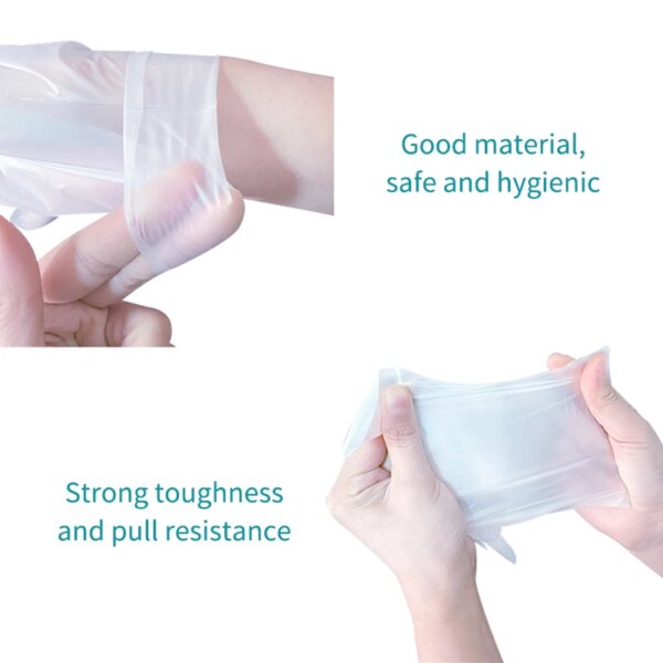 Disposable Gloves Powder-free Transparent Vinyl Gloves Latex Gloves Tpe Gloves For Household Food Handling 100 Pieces - Image 5