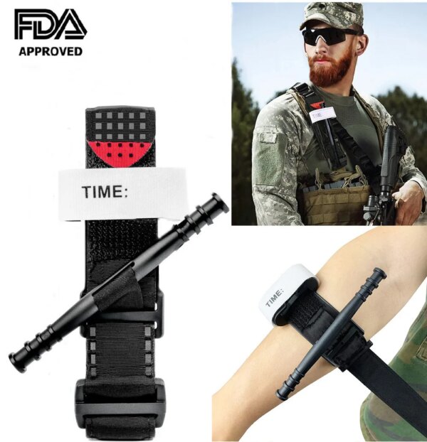 Emergency Survival First Aid Kit with Tourniquet 6" Israeli Bandage Splint Military Combat Tactical Molle IFAK EMT for Trauma - Image 2