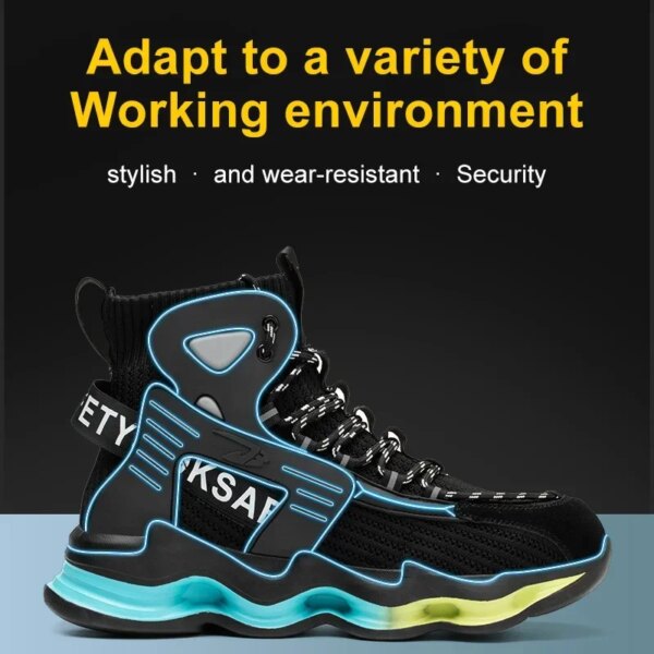 European Plus Size 50 Newest Design Men Wrok Safety Boots Anti-smash Steel Toe Cap Indestructible Construction Industry Shoes - Image 2