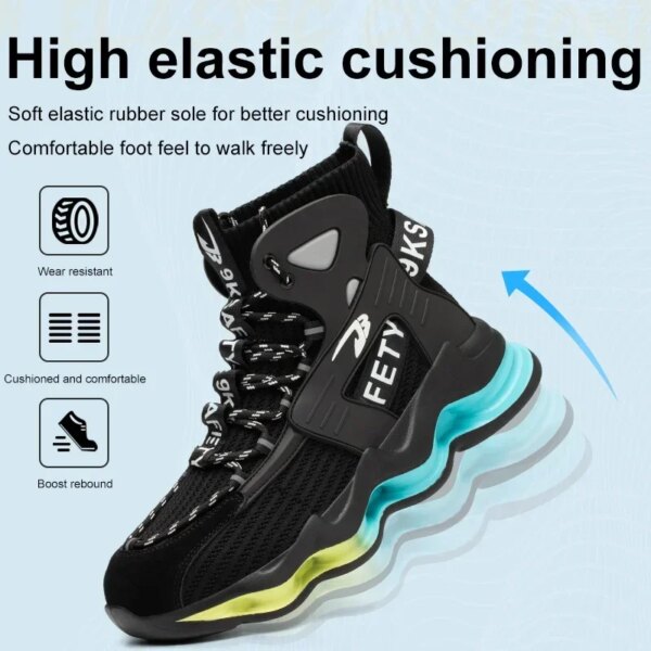 European Plus Size 50 Newest Design Men Wrok Safety Boots Anti-smash Steel Toe Cap Indestructible Construction Industry Shoes - Image 4