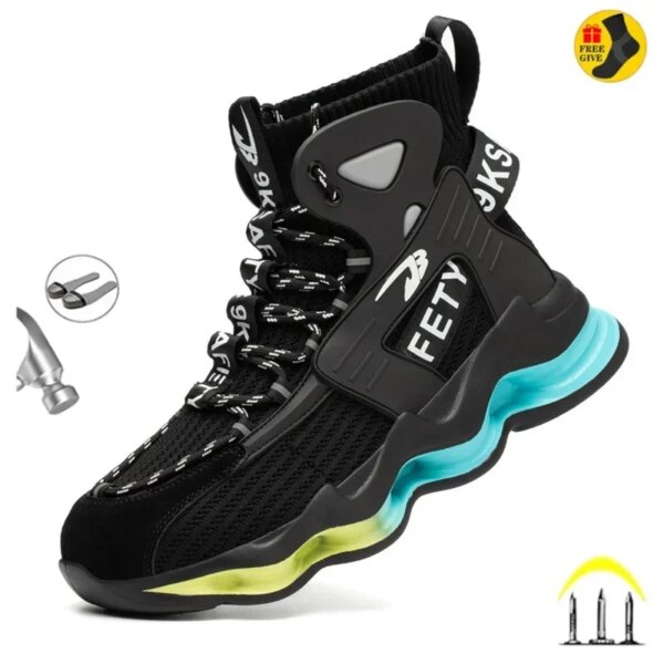 European Plus Size 50 Newest Design Men Wrok Safety Boots Anti-smash Steel Toe Cap Indestructible Construction Industry Shoes