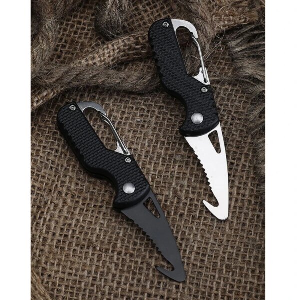 Folding Knife with Keychain Serrated Hook ,Pocket Hunting Knife,Outdoor Survival Knife,Camping, Fishing Knife - Image 2