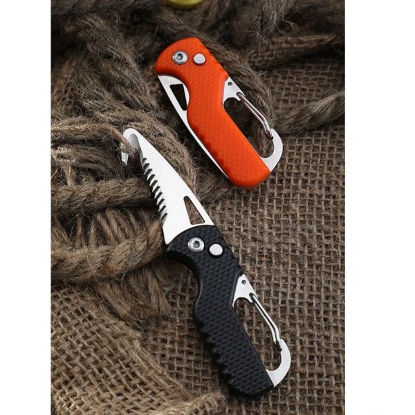 Folding Knife with Keychain Serrated Hook ,Pocket Hunting Knife,Outdoor Survival Knife,Camping, Fishing Knife - Image 3