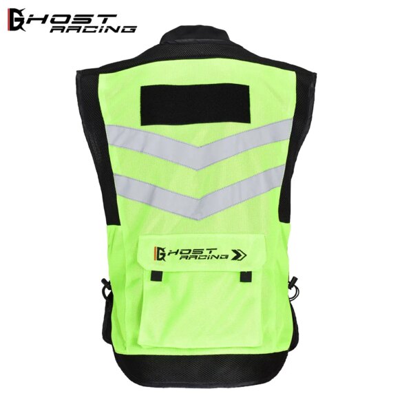 Ghost Racing Motorcycle Reflective Safety Clothing Men's Motorcyclist Fluorescent High Visibility Jackets Motorcycle Rider Vest - Image 2