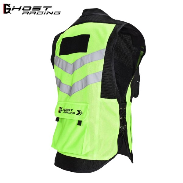 Ghost Racing Motorcycle Reflective Safety Clothing Men's Motorcyclist Fluorescent High Visibility Jackets Motorcycle Rider Vest - Image 4