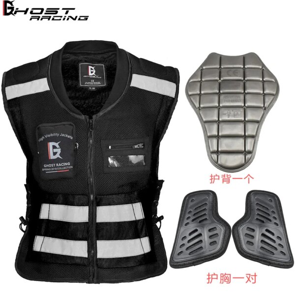 Ghost Racing Motorcycle Reflective Safety Clothing Men's Motorcyclist Fluorescent High Visibility Jackets Motorcycle Rider Vest - Image 6