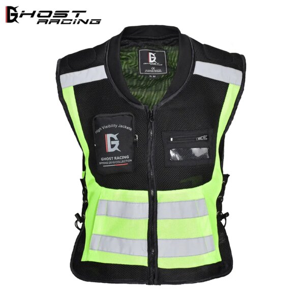 Ghost Racing Motorcycle Reflective Safety Clothing Men's Motorcyclist Fluorescent High Visibility Jackets Motorcycle Rider Vest - Image 7