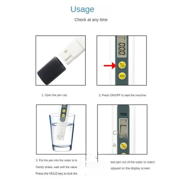 Handheld TDS Water Test Pen Digital Water Tester Water Quality Analysis Meter Water Purity Check Measurement PH Meters - Image 3