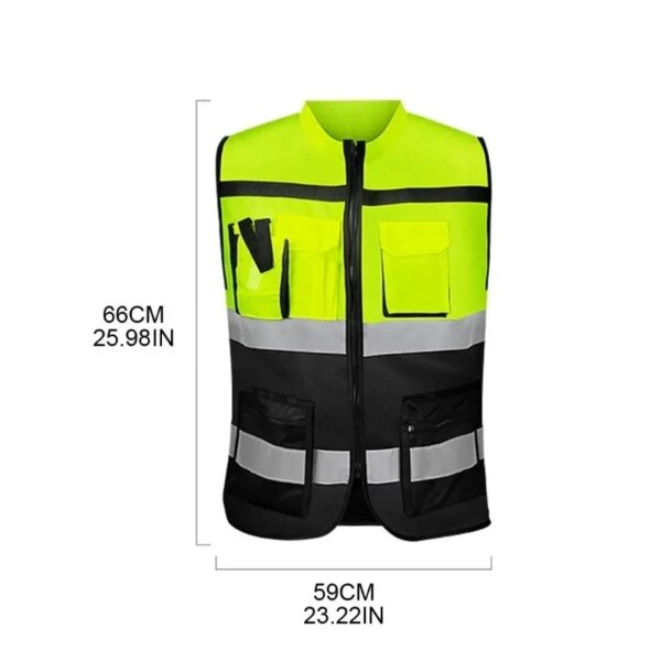 High Visibility Reflective Clothing Construction Workers Traffic Safety Night Inspection Multi-Pocket Safety Work Clothes - Image 6