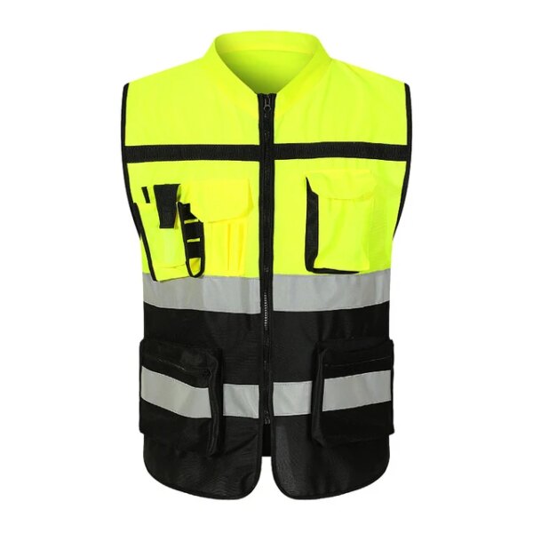 High Visibility Reflective Clothing Construction Workers Traffic Safety Night Inspection Multi-Pocket Safety Work Clothes - Image 7