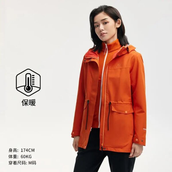 Kailas Outdoor Warm Mountaineering Clothes Men's Women's Windproof Waterproof Fleece Three In One Hiking Heated Jacket - Image 15