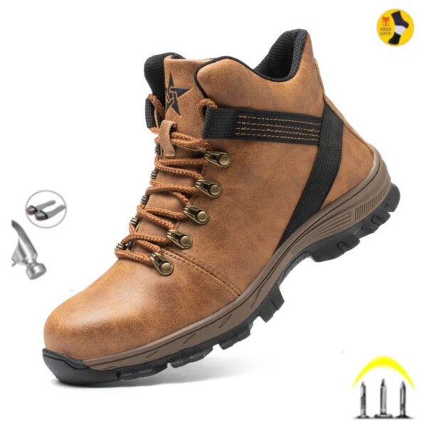 Latest Design Winter Plush Safety Boots Men Waterproof Steel Toe Indestructible Shoes Anti Smashing Puncture Proof Male Footwear - Image 17