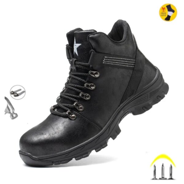 Latest Design Winter Plush Safety Boots Men Waterproof Steel Toe Indestructible Shoes Anti Smashing Puncture Proof Male Footwear - Image 18