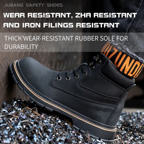 Latest Design Winter Plush Safety Boots Men Waterproof Steel Toe Indestructible Shoes Anti Smashing Puncture Proof Male Footwear - Image 6