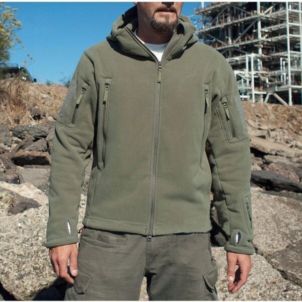 Men US Military Winter Thermal Fleece Tactical Jacket Outdoors Sports Hooded Coat Militar Softshell Hiking Outdoor Army Jackets - Image 2