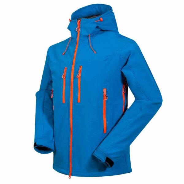 Men's Soft shell jacket Outdoor windproof waterproof Hiking jacket thermal fleece Lined Softshell coat Mountaineering clothes - Image 2