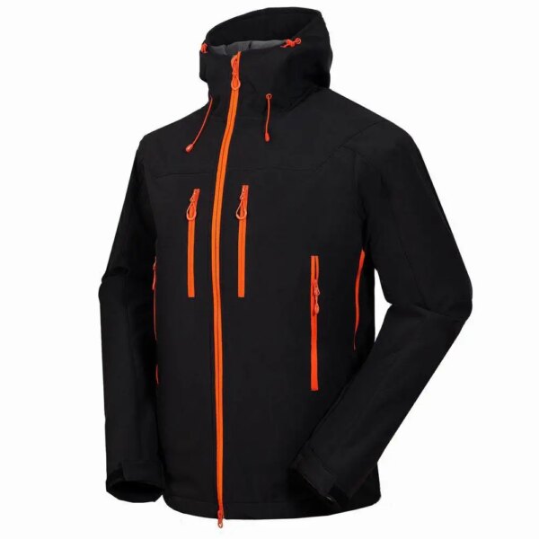 Men's Soft shell jacket Outdoor windproof waterproof Hiking jacket thermal fleece Lined Softshell coat Mountaineering clothes - Image 4