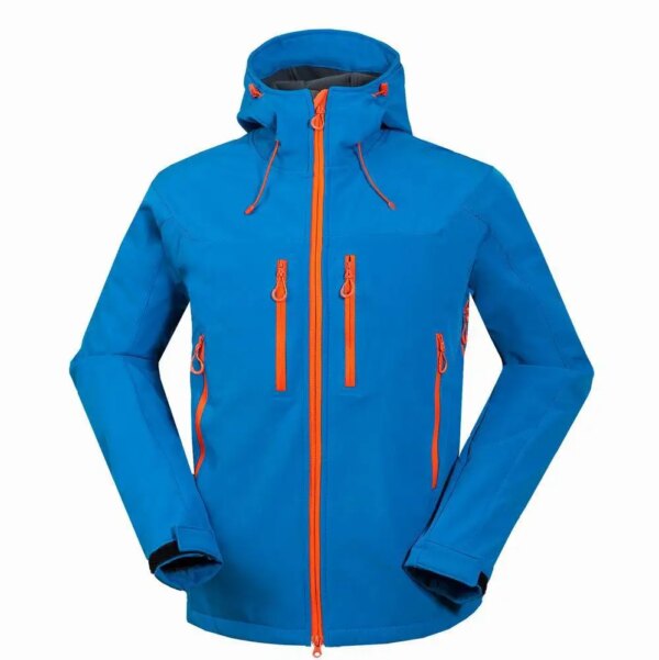 Men's Soft shell jacket Outdoor windproof waterproof Hiking jacket thermal fleece Lined Softshell coat Mountaineering clothes - Image 5