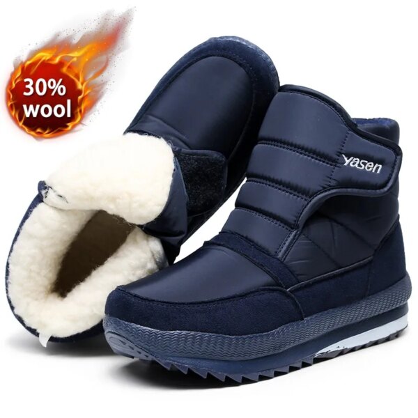 Mens Snow Boots Winter shoes with Fur 2022 Warm Outdoor Casual Men Cotton Work Casual Sneakers Short Boots Cold Resistance 47