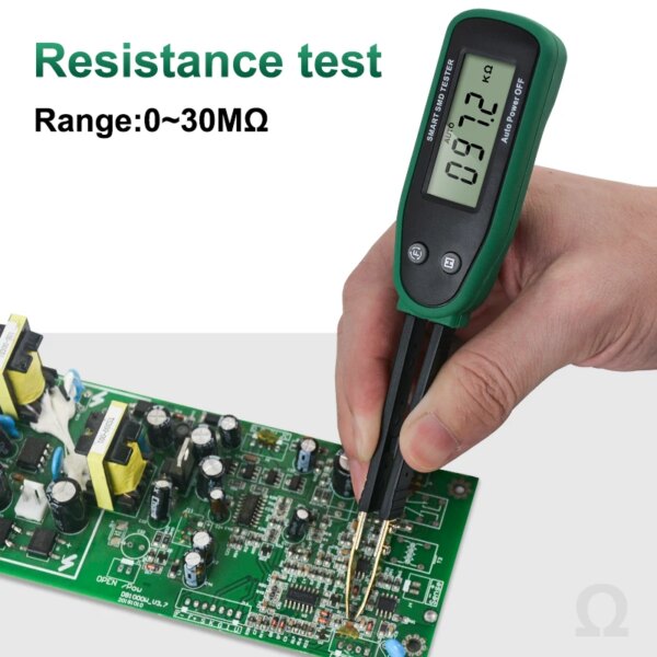 Mestek Smart SMD Tester Auto Range Scan Tweezer Digital Multimeter Resistance Capacitor Diode Continuity Check SMD Tester - Image 3