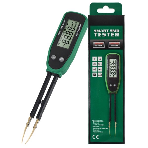 Mestek Smart SMD Tester Auto Range Scan Tweezer Digital Multimeter Resistance Capacitor Diode Continuity Check SMD Tester - Image 7