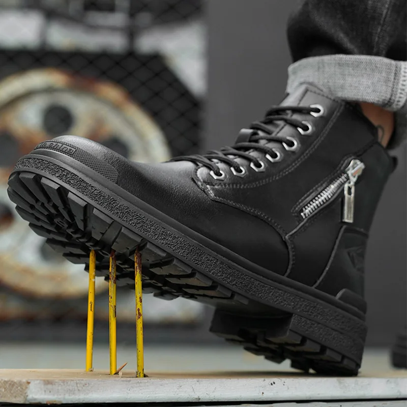Protector Men Boots New Men Security Protective Shoes Leather Boots Work Shoes Waterproof ...