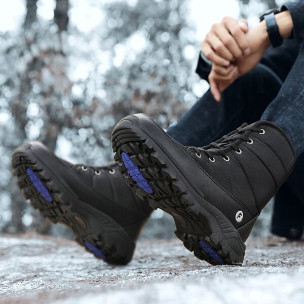 New Outdoor Men Boots Winter Snow Boots For Men Shoes Thick Plush Waterproof Slip-Resistant Keep Warm Winter Shoes Plus Size 46 - Image 5