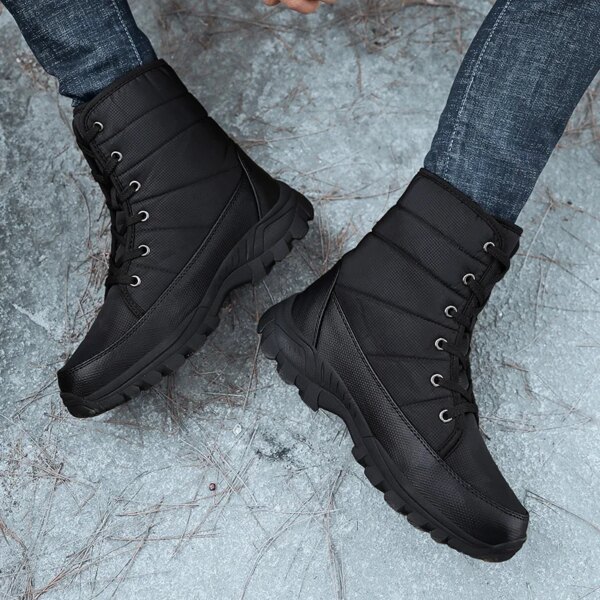 New Outdoor Men Boots Winter Snow Boots For Men Shoes Thick Plush Waterproof Slip-Resistant Keep Warm Winter Shoes Plus Size 46 - Image 6