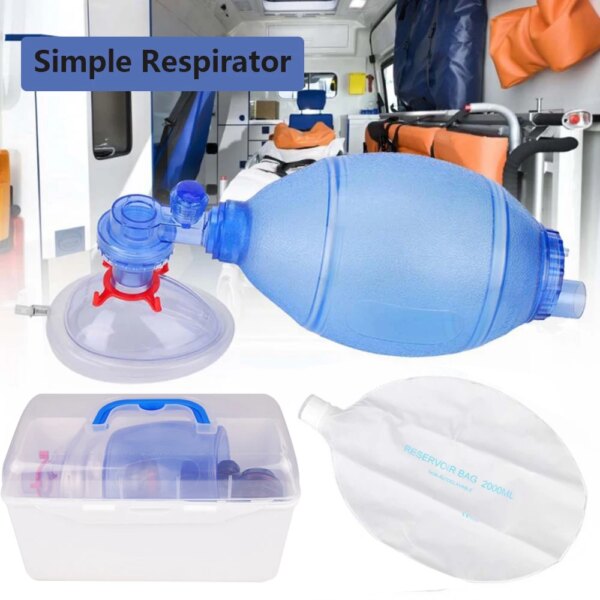 New Simple Respirator Resuscitator Oxygen Tube Mask Air-sac First Aid Kit Health Self-help Equipment Security Protection Supply