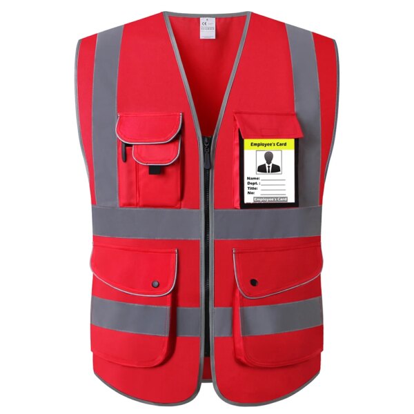 Pink Safety Vest For Women Hi Vis Vest With Reflective Stripes Safety Vest With Pockets And Zipper - Image 7