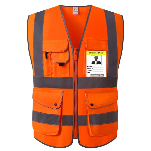 Pink Safety Vest For Women Hi Vis Vest With Reflective Stripes Safety Vest With Pockets And Zipper - Image 10