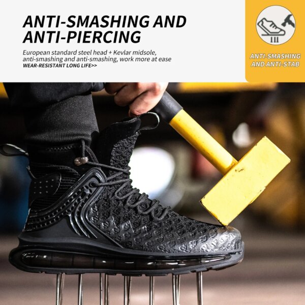 Plus Size 50 Fashion Safety Working Boots For Men High Quality Indestructible Construction Anti Smashing Shoes Sneakers Footwear - Image 4