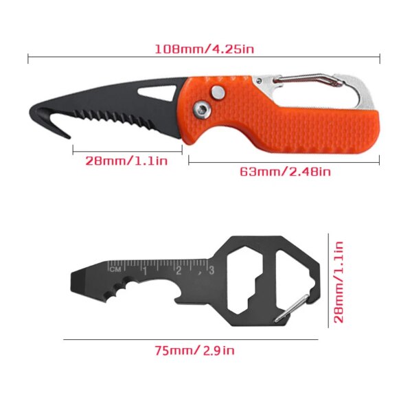 Portable Multifunctional Knife Stainless Open Express Parcel Strap Cutter Emergency Survival Tool,Carry-on Unpacking Box Opener - Image 5