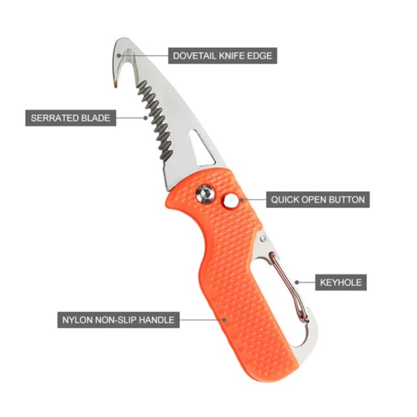 Portable Multifunctional Knife Stainless Open Express Parcel Strap Cutter Emergency Survival Tool,Carry-on Unpacking Box Opener - Image 6