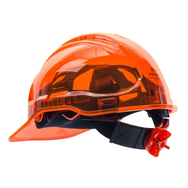 Portwest PV60 Safety Helmet Peak View Vented Ratchet Work Hard Hat in Translucent Hi Vis ANSI CE Adjustable PC Work Cap - Image 11