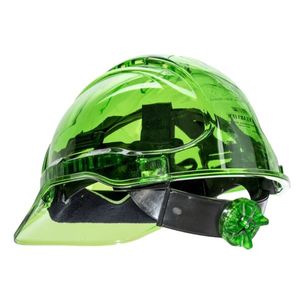 Portwest PV60 Safety Helmet Peak View Vented Ratchet Work Hard Hat in Translucent Hi Vis ANSI CE Adjustable PC Work Cap - Image 13